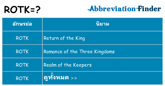 อะไรไม่ rotk ถึง