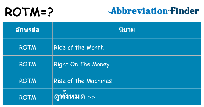 อะไรไม่ rotm ถึง