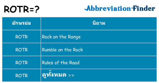 อะไรไม่ rotr ถึง