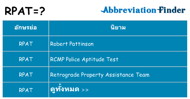 อะไรไม่ rpat ถึง