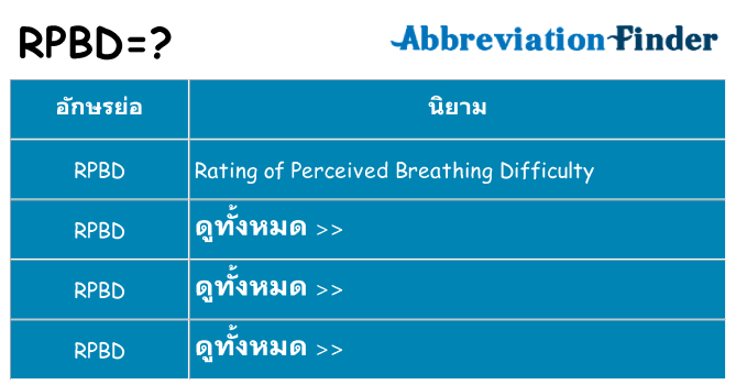 อะไรไม่ rpbd ถึง