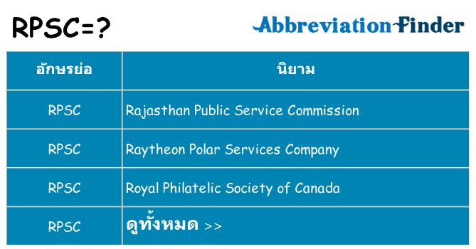 อะไรไม่ rpsc ถึง