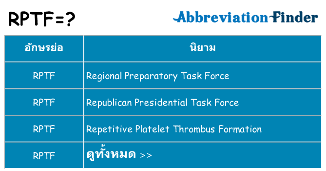 อะไรไม่ rptf ถึง