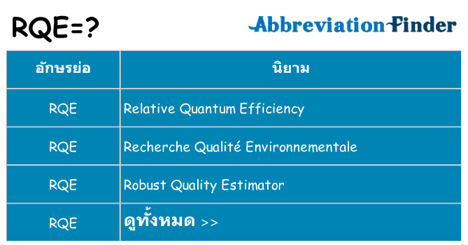 อะไรไม่ rqe ถึง