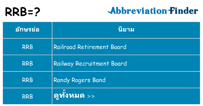 อะไรไม่ rrb ถึง