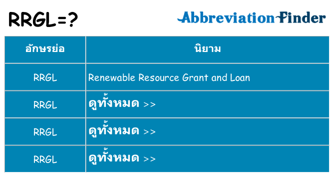 อะไรไม่ rrgl ถึง