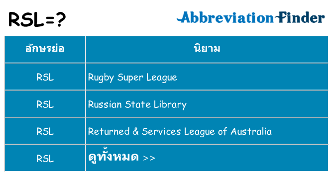 อะไรไม่ rsl ถึง