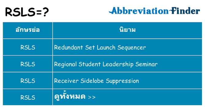อะไรไม่ rsls ถึง