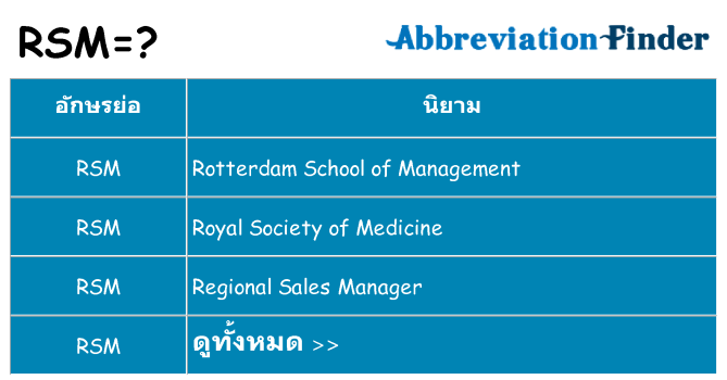 อะไรไม่ rsm ถึง