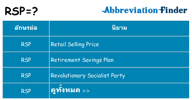 อะไรไม่ rsp ถึง