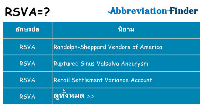 อะไรไม่ rsva ถึง