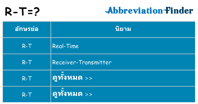 อะไรไม่ r-t ถึง