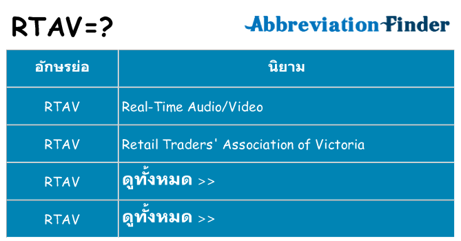 อะไรไม่ rtav ถึง