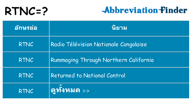 อะไรไม่ rtnc ถึง