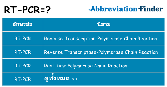 อะไรไม่ rt-pcr ถึง