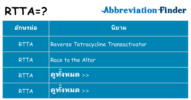 อะไรไม่ rtta ถึง