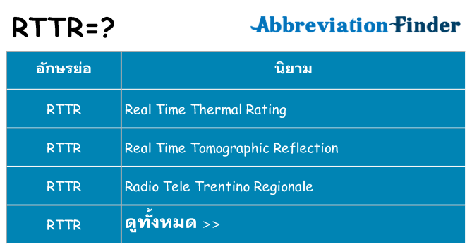 อะไรไม่ rttr ถึง