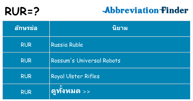 อะไรไม่ rur ถึง