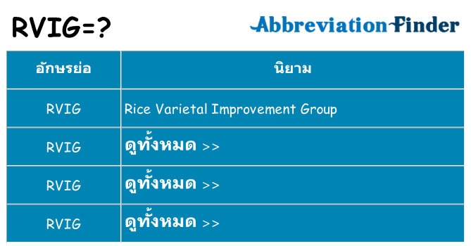 อะไรไม่ rvig ถึง