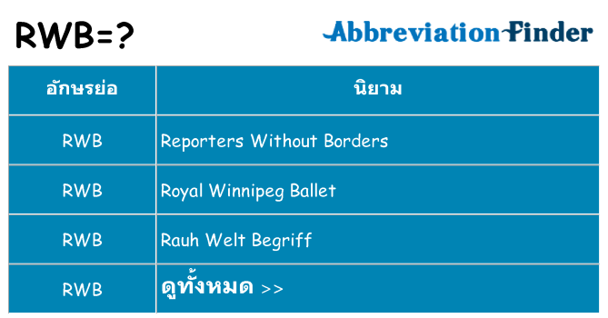อะไรไม่ rwb ถึง