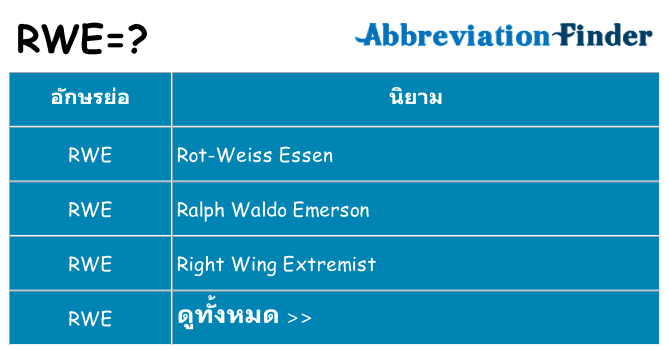 อะไรไม่ rwe ถึง