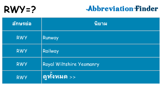 อะไรไม่ rwy ถึง