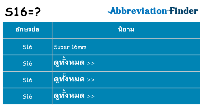 อะไรไม่ s16 ถึง