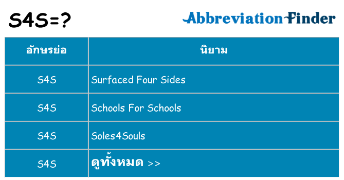 อะไรไม่ s4s ถึง