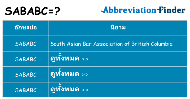 อะไรไม่ sababc ถึง