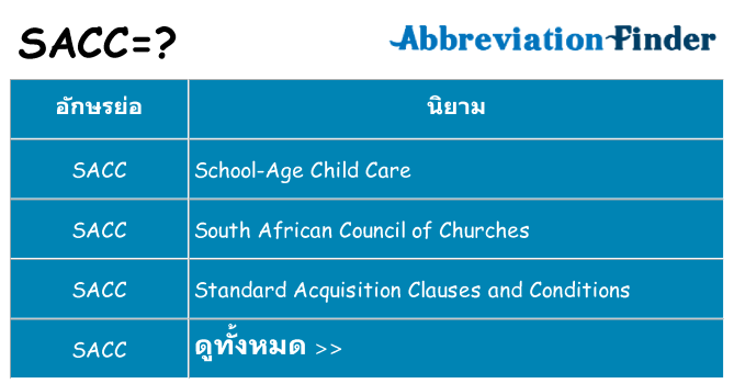 อะไรไม่ sacc ถึง