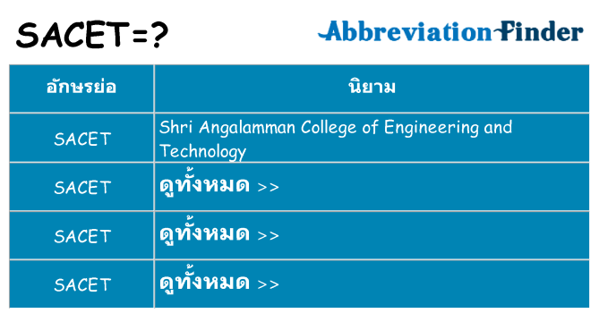 อะไรไม่ sacet ถึง