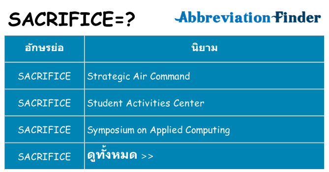 อะไรไม่ sacrifice ถึง