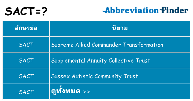 อะไรไม่ sact ถึง