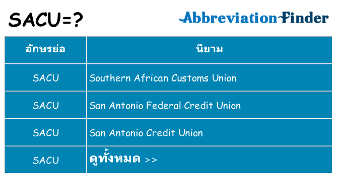 อะไรไม่ sacu ถึง