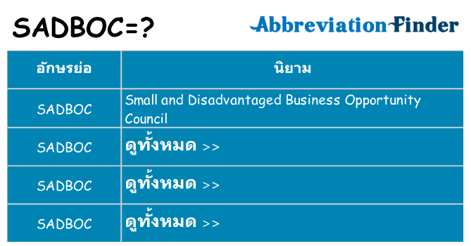 อะไรไม่ sadboc ถึง