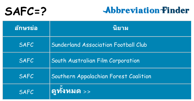 อะไรไม่ safc ถึง