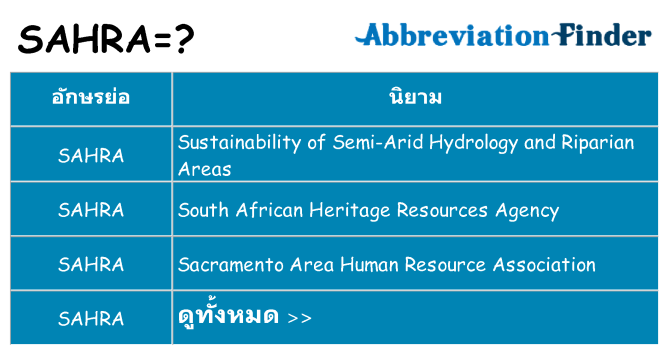 อะไรไม่ sahra ถึง