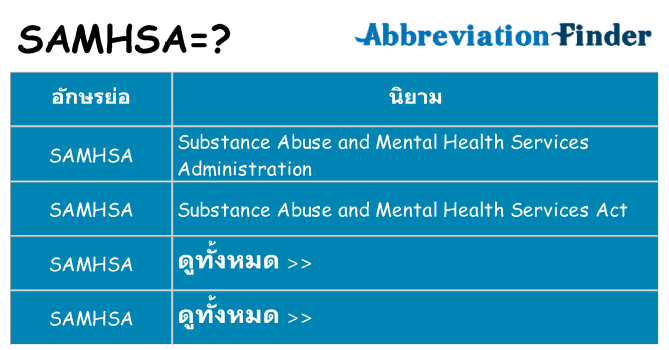 อะไรไม่ samhsa ถึง
