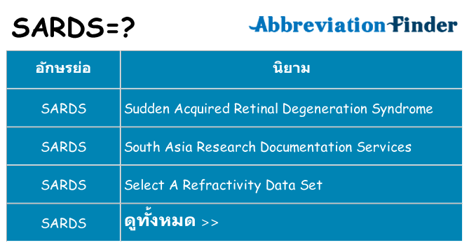 อะไรไม่ sards ถึง
