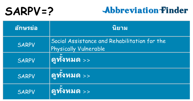 อะไรไม่ sarpv ถึง