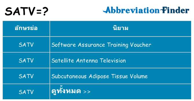 อะไรไม่ satv ถึง