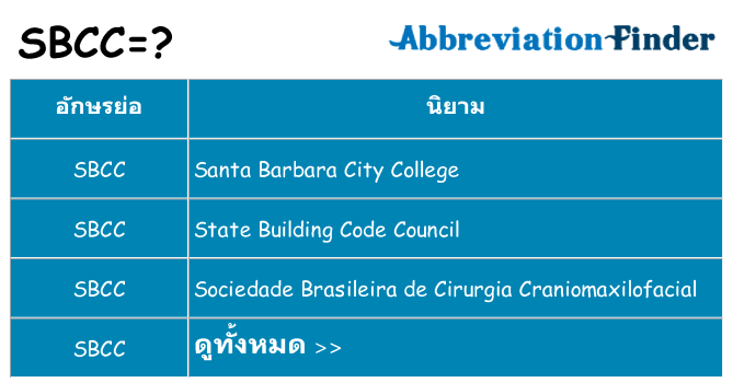 อะไรไม่ sbcc ถึง