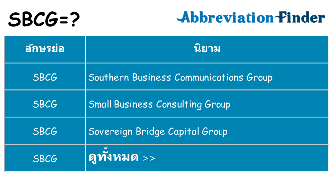 อะไรไม่ sbcg ถึง