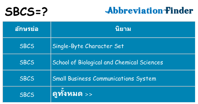 อะไรไม่ sbcs ถึง