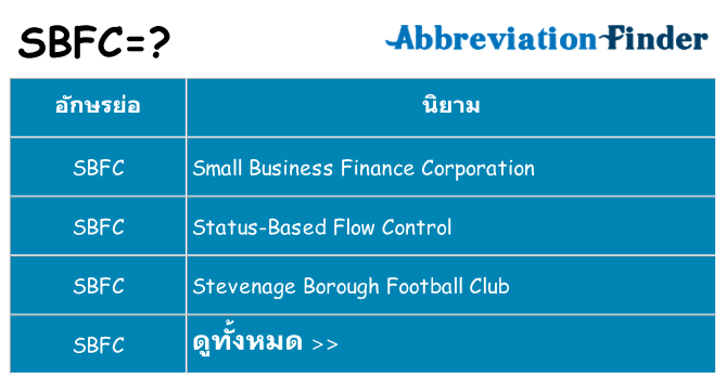 อะไรไม่ sbfc ถึง