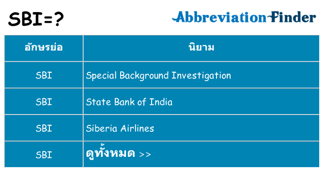 อะไรไม่ sbi ถึง