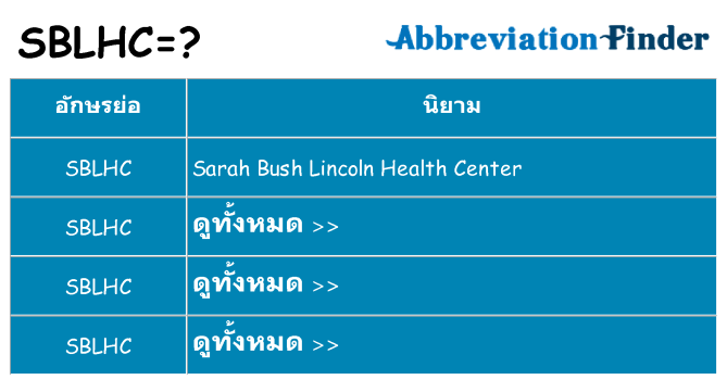 อะไรไม่ sblhc ถึง