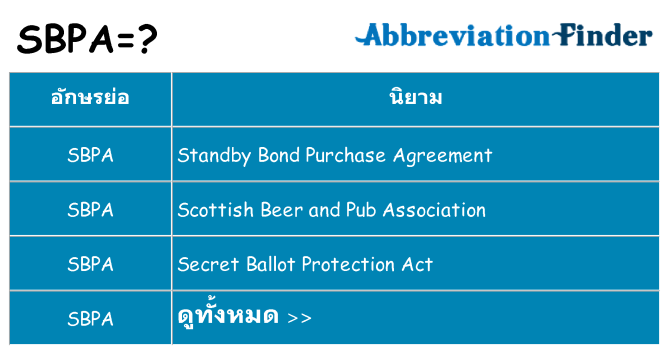 อะไรไม่ sbpa ถึง