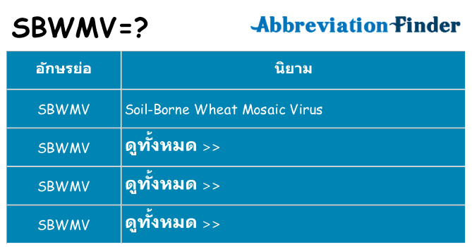 อะไรไม่ sbwmv ถึง