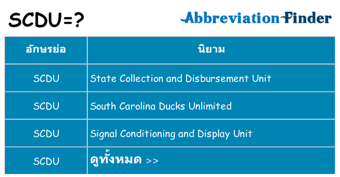 อะไรไม่ scdu ถึง